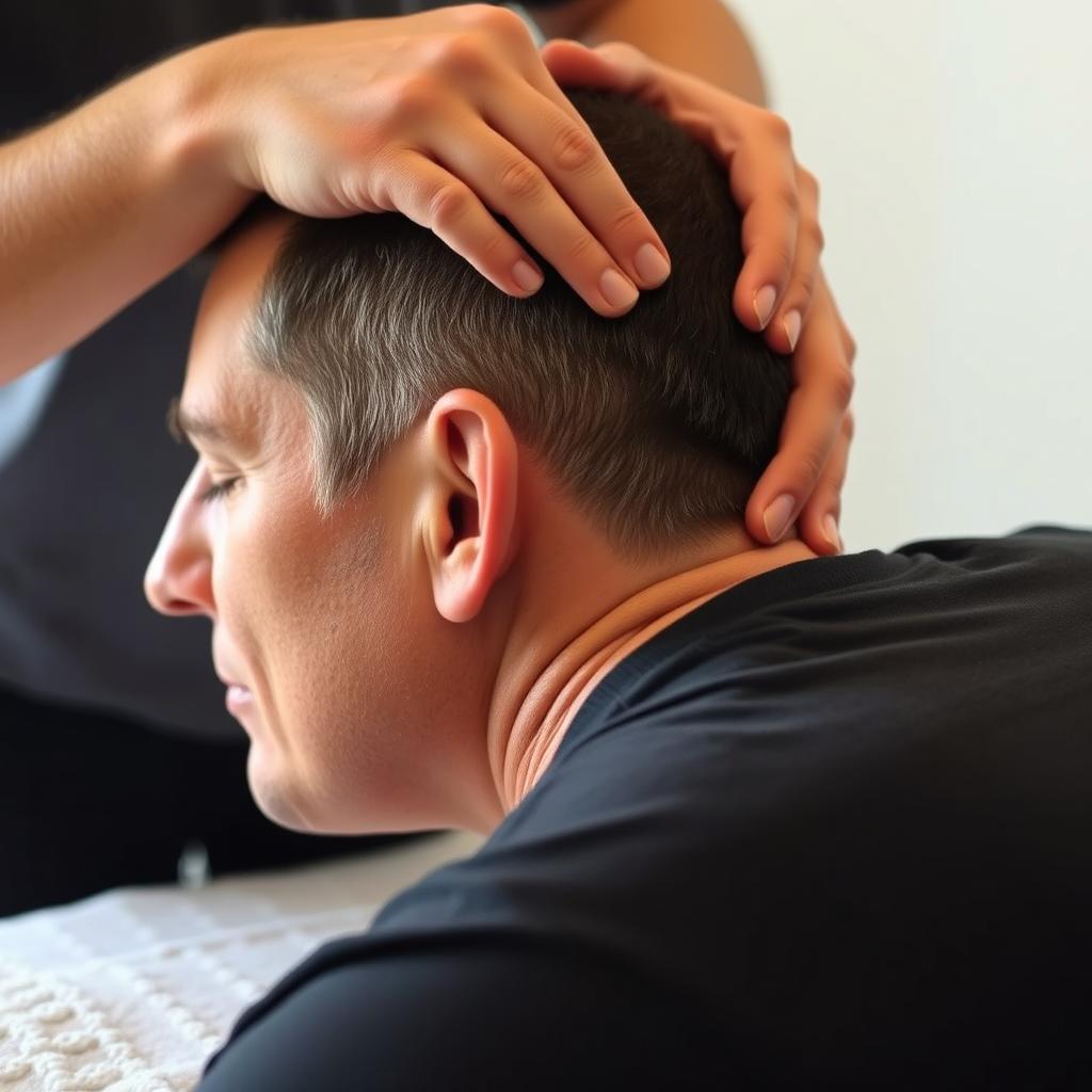 Person with chronic pain receiving remedial massage therapy